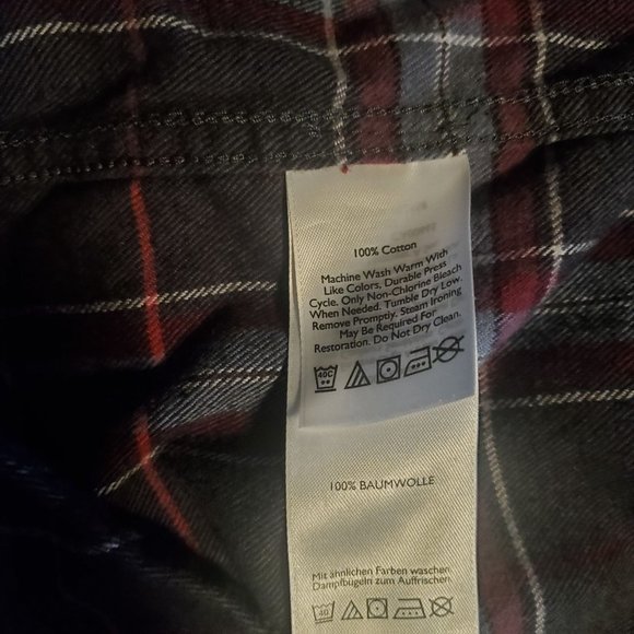 Eddie Bauer Men's Size Large Relaxed Fit Flannel Shirt Black Blue Red - Picture 9 of 10